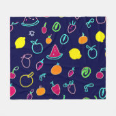 Farbenfrohe Frucht Fantasia Design Fleecedecke (Vorderseite (Horizontal))
