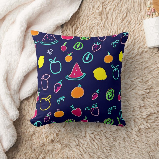 Farbenfrohe Frucht Fantasia Design Kissen (Decke)