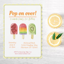 Farbenfrohe Frucht Popsicle Sommer Geburtstag