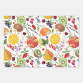 Farbenfrohe Frucht und Kräutermuster Geschenkpapier Set (Vorderseite 3)
