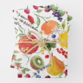 Farbenfrohe Frucht und Kräutermuster Geschenkpapier Set (Beispiel)