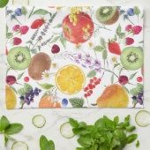 Farbenfrohe Frucht und Kräutermuster Geschirrtuch (Gefaltet)