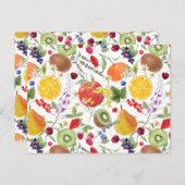 Farbenfrohe Frucht und Kräutermuster Postkarte (Vorne/Hinten)
