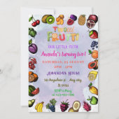 Farbenfrohe Frucht Wasserfarbe Twotti Frutti Gebur Einladung (Vorderseite)