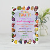 Farbenfrohe Frucht Wasserfarbe Twotti Frutti Gebur Einladung (Stehend Vorderseite)