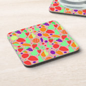 Farbenfrohe fruchtbare Spektralmuster Getränkeuntersetzer (Linke Seite)