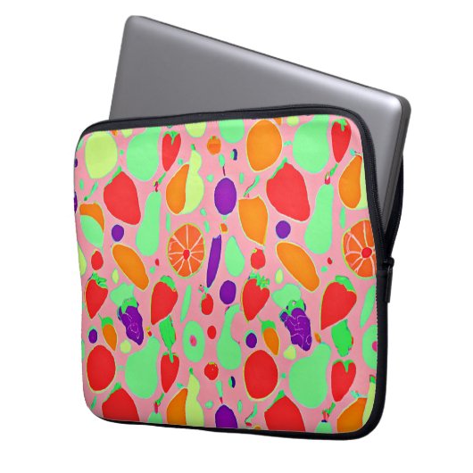 Farbenfrohe fruchtbare Spektralmuster Laptopschutzhülle (Vorderseite Links)