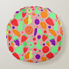 Farbenfrohe fruchtbare Spektralmuster Rundes Kissen