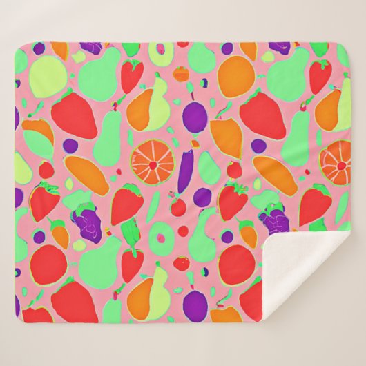 Farbenfrohe fruchtbare Spektralmuster Sherpadecke (Vorderseite (Horizontal))