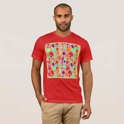 Farbenfrohe fruchtbare Spektralmuster T-Shirt (Vorne ganz)