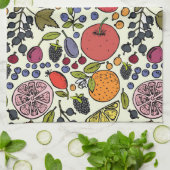 Farbenfrohe Fruchtdarstellung Geschirrtuch (Gefaltet)