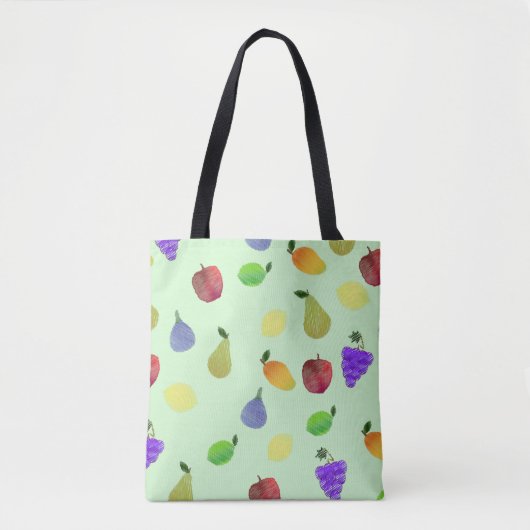 Farbenfrohe Fruchtdarstellung Tasche (Vorderseite)