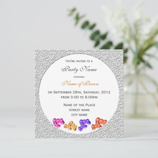 Farbenfrohe Früchte Alle Partys Einladung (Stehend Vorderseite)