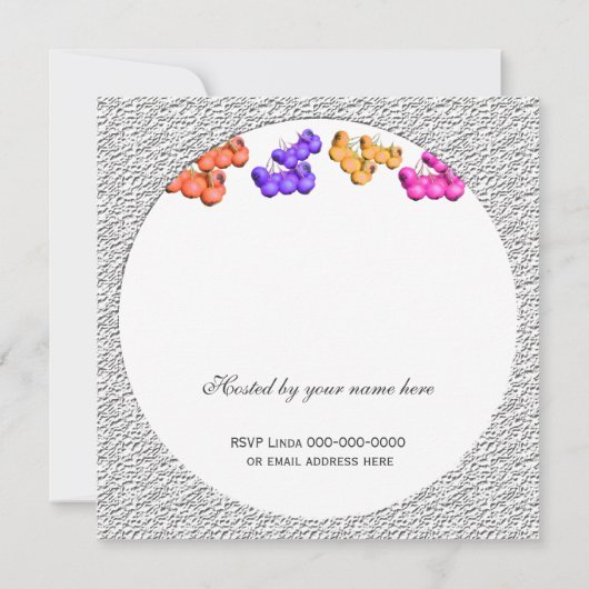 Farbenfrohe Früchte Alle Partys Einladung (Rückseite)