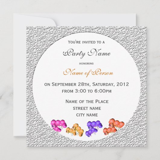 Farbenfrohe Früchte Alle Partys Einladung (Vorderseite)