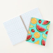 Farbenfrohe Früchte auf blauem Sommerkomfort Notizblock (Innenseite)