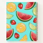 Farbenfrohe Früchte auf blauem Sommerkomfort Notizblock (Rückseite)