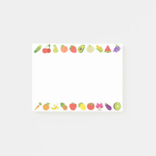 Farbenfrohe Früchte Emojis Post-it Klebezettel