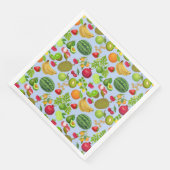 Farbenfrohe Früchte Muster 01.b Blau BG Serviette (Ecke)