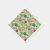 Farbenfrohe Früchte Muster 01.b Blau BG Serviette (Ecke)