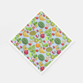 Farbenfrohe Früchte Muster 01.b Blau BG Serviette (Ecke)