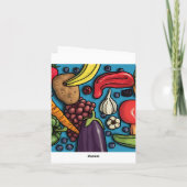 Farbenfrohe Früchte und Gemüse auf Blue Card Dankeskarte (Rückseite)