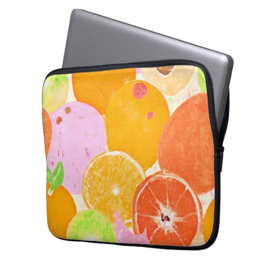 Farbenfrohe Fruchtexplosion Laptopschutzhülle (Vorderseite Links)