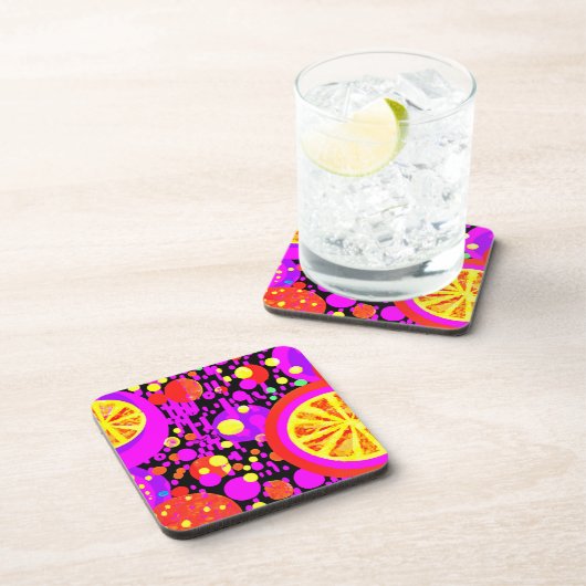 Farbenfrohe Fruchtmuster Getränkeuntersetzer (Rechte Seite)