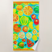 Farbenfrohe Fruchtmuster. Jetzt kaufen Strandtuch (Vorderseite)