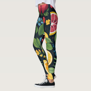 Farbenfrohe Fruchtmuster Leggings