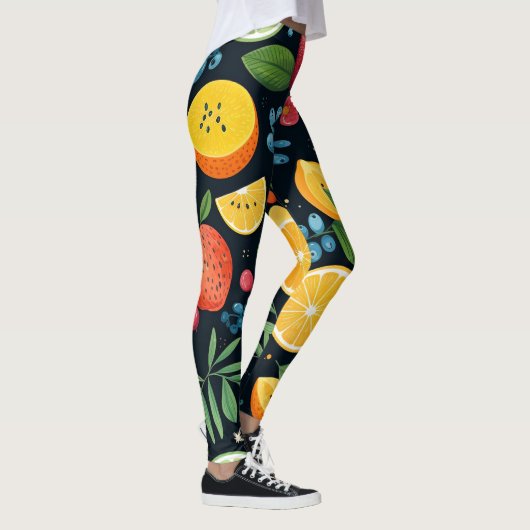 Farbenfrohe Fruchtmuster Leggings (Rechts)