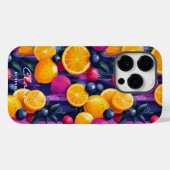 Farbenfrohe Fruchtmuster mit pulsierendem Citrus & Case-Mate iPhone Hülle (Rückseite (Horizontal))
