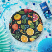 Farbenfrohe Fruchtmuster Pappteller (Party)