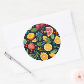 Farbenfrohe Fruchtmuster Runder Aufkleber (Umschlag)