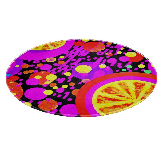 Farbenfrohe Fruchtmuster Schneidebrett (Ecke)