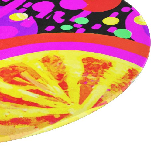 Farbenfrohe Fruchtmuster Schneidebrett (Ecke)