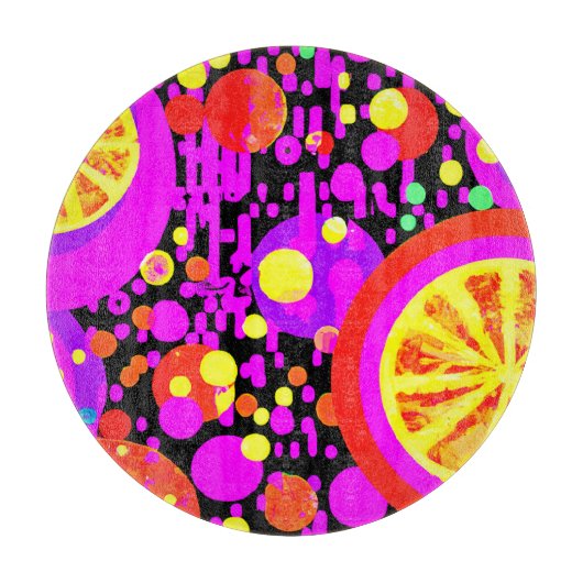 Farbenfrohe Fruchtmuster Schneidebrett (Vorderseite)