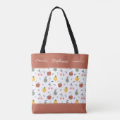 Farbenfrohe Fruchtmuster Vorname Red Shopping Tasche (Rückseite)