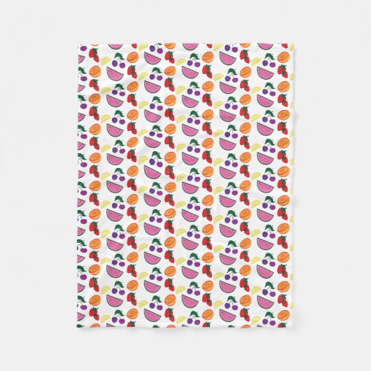 Farbenfrohe Fruchtsommer Muster, Cool Fleecedecke (Vorderseite)