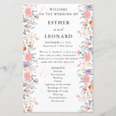 Farbenfrohe Frühjahrs-Wildblume-Hochzeitsprogramm (Vorderseite)