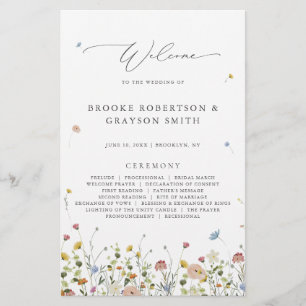 Farbenfrohe Frühjahrs-Wildblume-Wiesen-Hochzeitspr