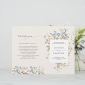 Farbenfrohe Frühjahrs-Wildblume-Wiesen-Hochzeitspr (Stehend Vorderseite)