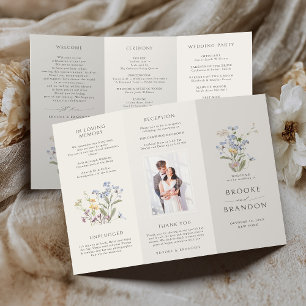 Farbenfrohe Frühjahrs-Wildblume-Wiesen-Hochzeitspr