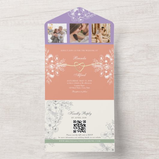 farbenfrohe Frühjahrsfeier All In One Einladung (Innen Boden)