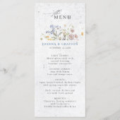 Farbenfrohe Frühjahrsfeier Wildblume Wiesen Hochze Menükarte (Vorderseite)