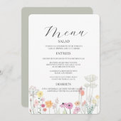 Farbenfrohe Frühjahrsmenü-Wildblume Einladung (Vorne/Hinten)