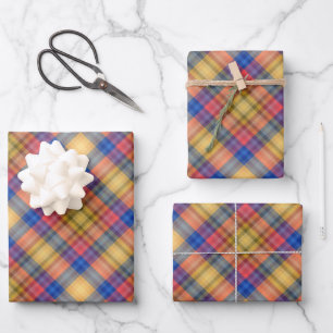 Farbenfrohe Frühling- und Sommer-Modenschau Streif Geschenkpapier Set