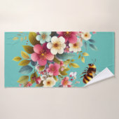 Farbenfrohe, Frühlings-/Blütenbiene Badehandtuch (Badehandtuch)