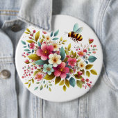 Farbenfrohe, Frühlings-/Blütenbiene Button (Beispiel)