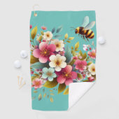 Farbenfrohe, Frühlings-/Blütenbiene Golfhandtuch (Insitu)